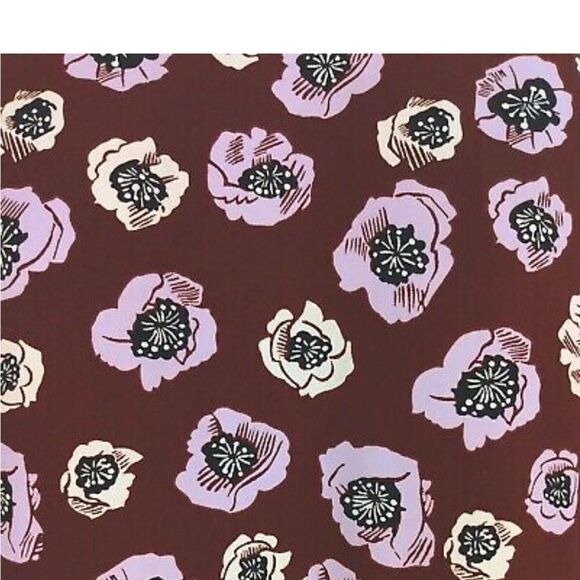 LOFT Maroon Floral Flounce Dress - Picture 3 of 5